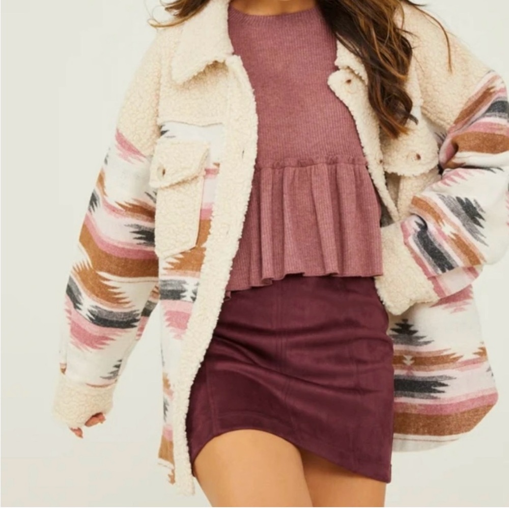 Sherpa Aztec Shacket